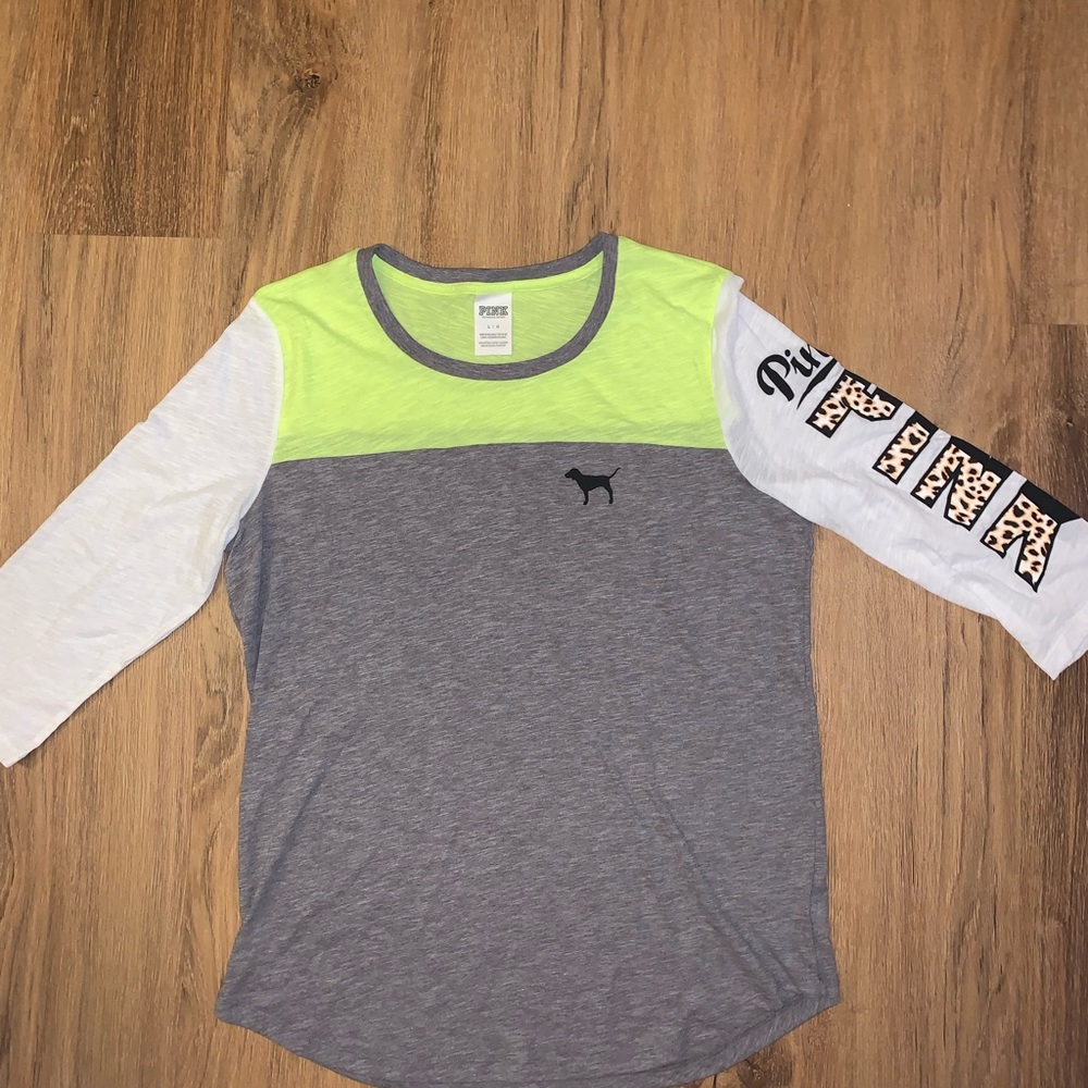 VS Pink Cheetah Leopard 3/4 Tee Large